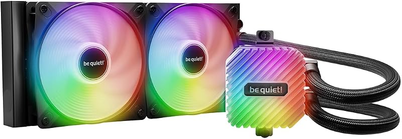 Light Loop 240mm Black CPU Liquid Cooler for Heavily Overclocked Systems, 2X Light Wings LX 120mm PWM high-Speed ARGB Fan, Stylish ARGB Cooling Block, ARGB-PWM-Hub