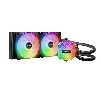be quiet! Light Loop 240mm Black CPU Liquid Cooler for Heavily Overclocked Systems, 2X Light Wings LX 120mm PWM high-Speed ARGB Fan, Stylish ARGB Cooling Block, ARGB-PWM-Hub