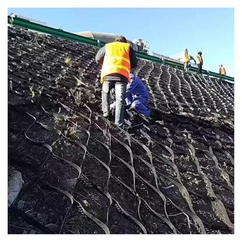 WDJBPSH Ground Stabilisation Grid for Slopes, Heavy Duty Embankment Protection Geocells Grid Paver, 5cm Tall Polyethylene Honeycomb Hillside Support Mesh for Retaining Wall(3mx7m)