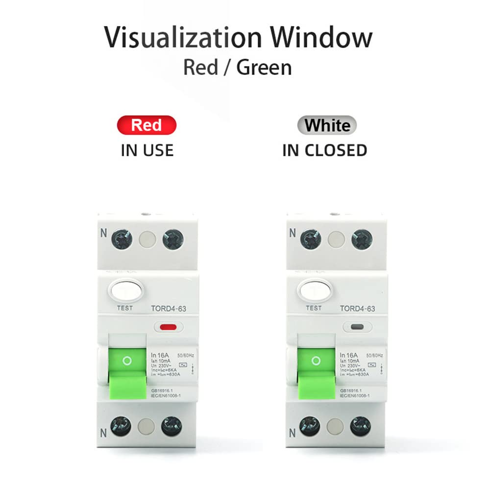 AC 2P 6KA RCCB RCD 230V Interruptor Diferencial Interruptor de Seguridad Interruptor de Seguridad TORD4-63, 2P 16A 10MA