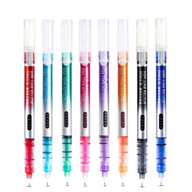 Tintenroller, 0,5 mm feine Spitze, flüssige Gel-Tinte, schnell trocknender Gelschreiber für Schule, Büro, Schreiben (8 Farben)