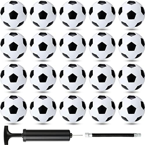 Jerify 20 Pack Soccer Ball for Training Size 5 Classic Soccer Ball with Pump Traditional Match Soccer Inflated Ball Classic White Black Tight Weaved for Kids Adults Outdoor Sports Activity