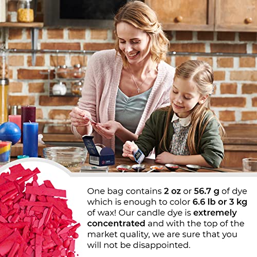 Image of Candle Shop - Bright Pink Color 2 oz- Dye Chips for Making Candles - Candle Wax Dye - A Great Choice of Colors