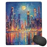 小型 ゲーミング マウスパッド ムーンシティ キーボードパッド マウスマット デスクマット 小型 ゴム底 エレコム 光学式 マウス対応 滑り止め 耐久性 良い おしゃれ かわいい 防水 サイバーカフェ オフィス最適 適度な表面摩擦 男性のプレゼント 50x25 cm jp-1157