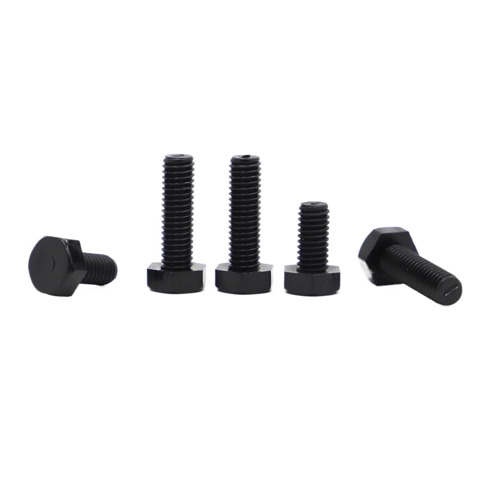 MUHUO Flanged hexagon bolt, Black Nylon Hex External Head Plastic Hexagon Screw M3 M4 M5 M6 M8 M10 M12(15mm,M12 2pcs)