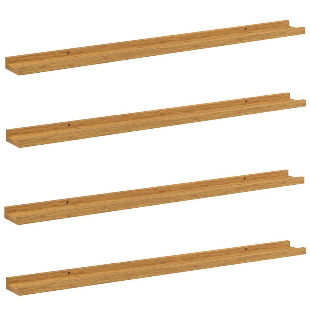 Juego de 4 estanterías de pared, color beige, 100 x 9 x 3 cm, material de madera, diseño modular, versátil, para salón, dormitorio, oficina