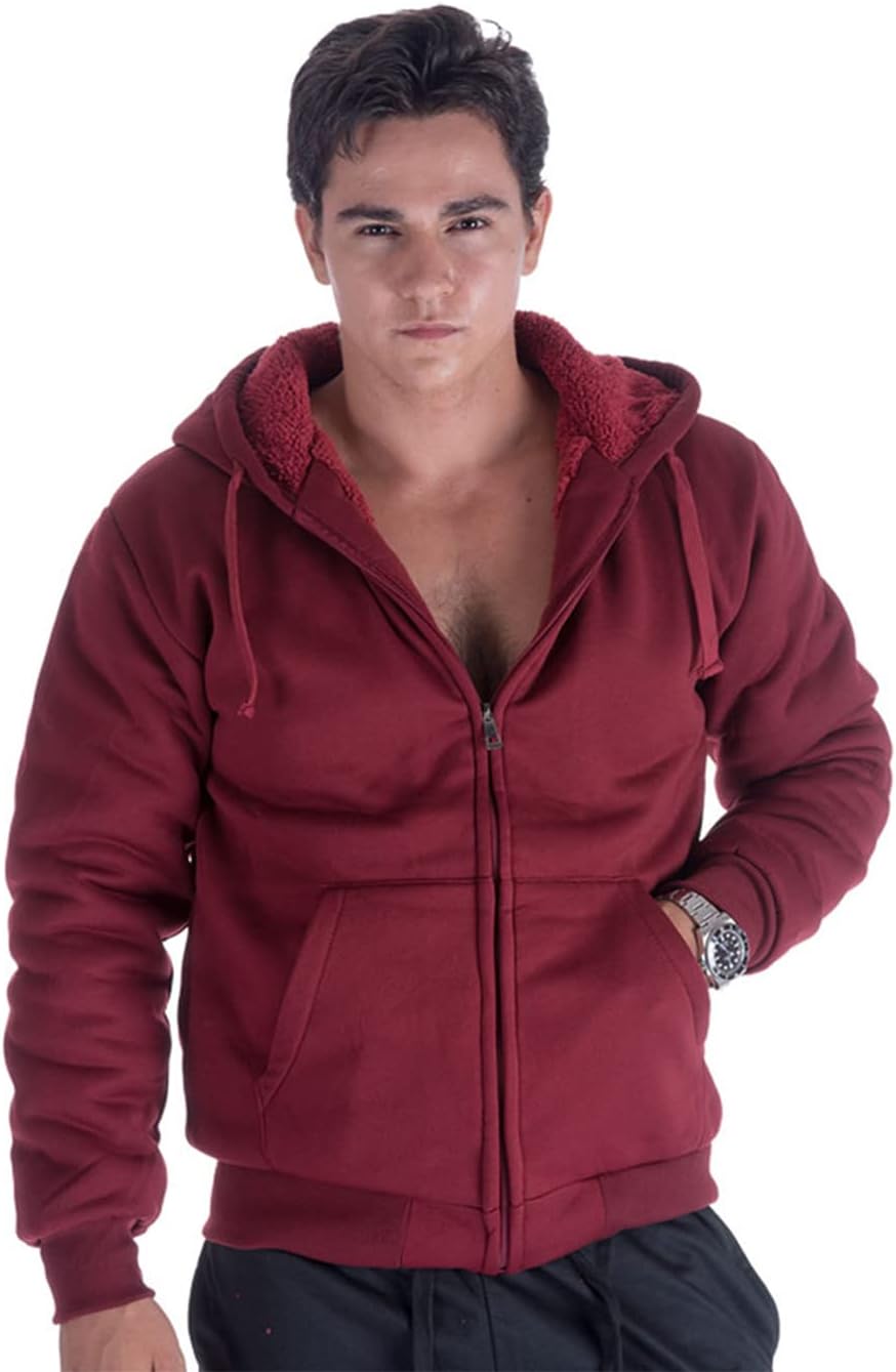 Yasumond Men's Sherpa Lined Zipper Hoodie Long Sleeve Flannel Warm Coat Fleece Cozy Jacket With Pockets for Men - Image 7