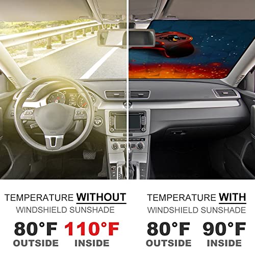 Gamer Games Gamepad Car Sun Shade Windshield Gaming Boys Gamer Room Decor Game Controller For Auto Windshield Covers Most Cars 55L X 30W Inch #TOP3