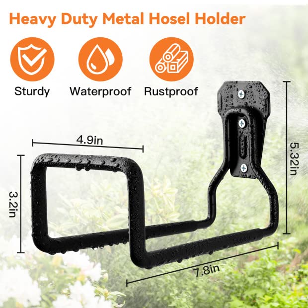 Image of Hose Holder Stand Wall Mount, 4Pcs Heavy Duty Garden Hose Hanger Reel