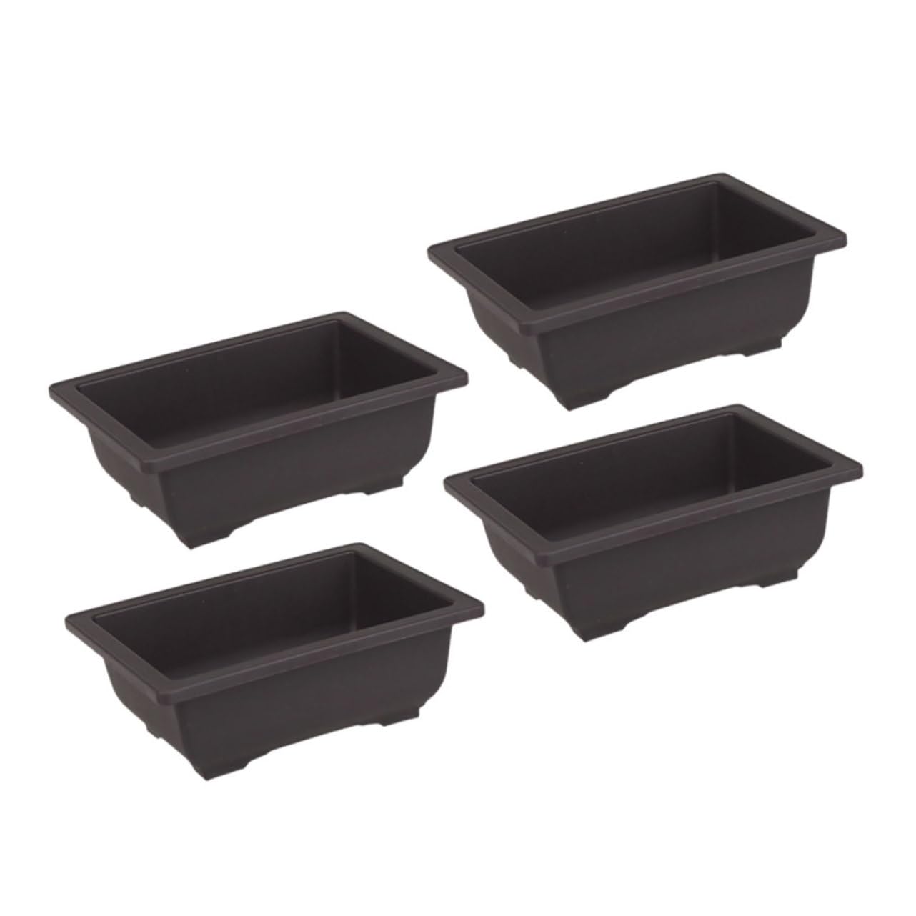 FUNOMOCYA Maceta De 4 Piezas Macetas Grandes Jardineras para Plantas De Interior Macetas Grandes Maceta De Plástico para Bonsái Maceta para Exteriores Maceta Rectangular para Bonsái