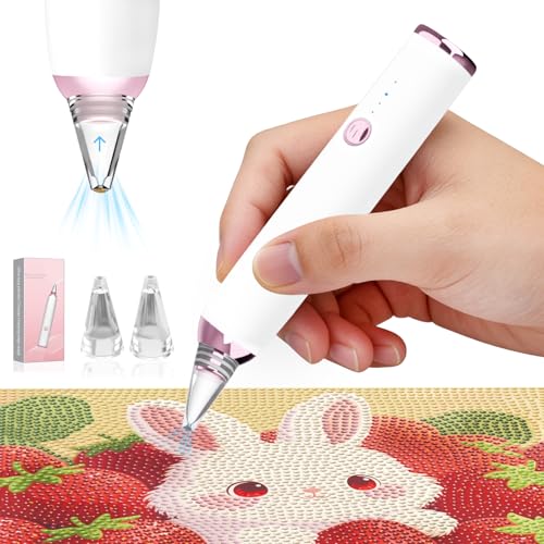 Pixibond Electric Diamond Art Pens Wireless Diamond Painting Pen with Two Tips | Vacuum Technology | No Wax Needed | 3-Speed Suction Mode Diamond Art Kits Accessories for Adults & Kids