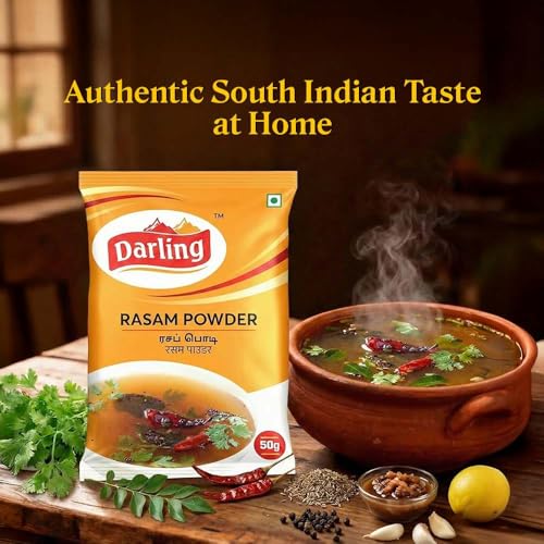 Image of Darling Rasam Powder, 500G (Pack of 10, Each 50G)(No Added Preservatives | Fresh & Natural | Traditional South Indian Rasam Powder)