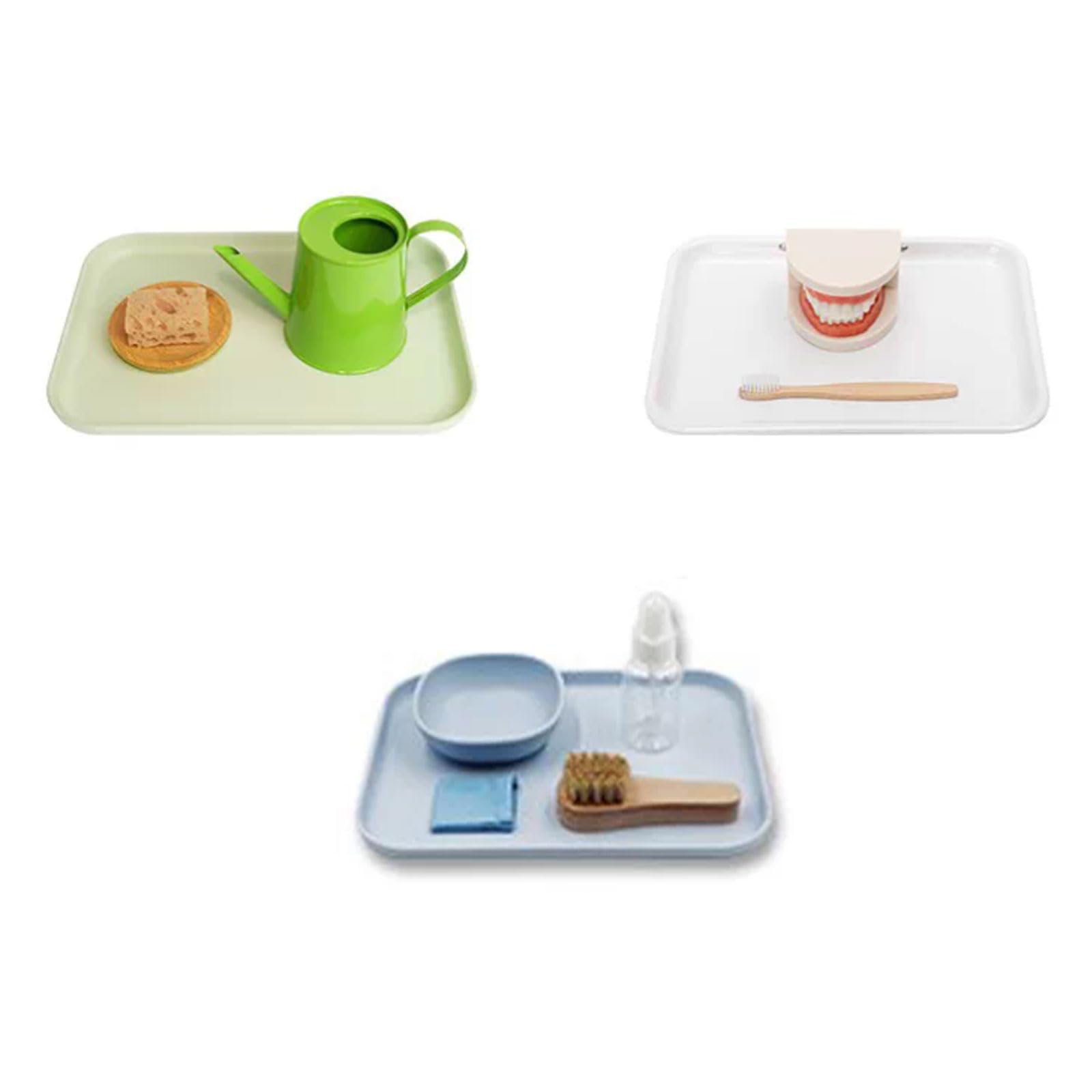 Ttnmrc One Color Montessori Practical Life Complete Tray Set