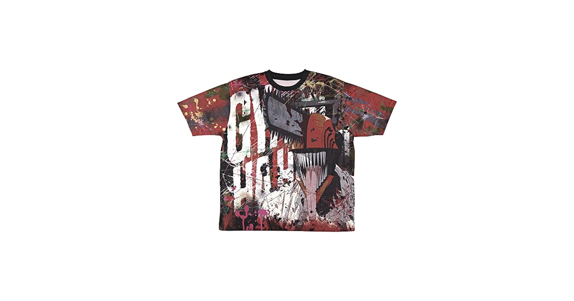 最終お値下げです！チェンソーマン　フルグラフィックtシャツ 衣類 チェンソーマン(ピンク) フルグラフィックTシャツ(缶バッジ