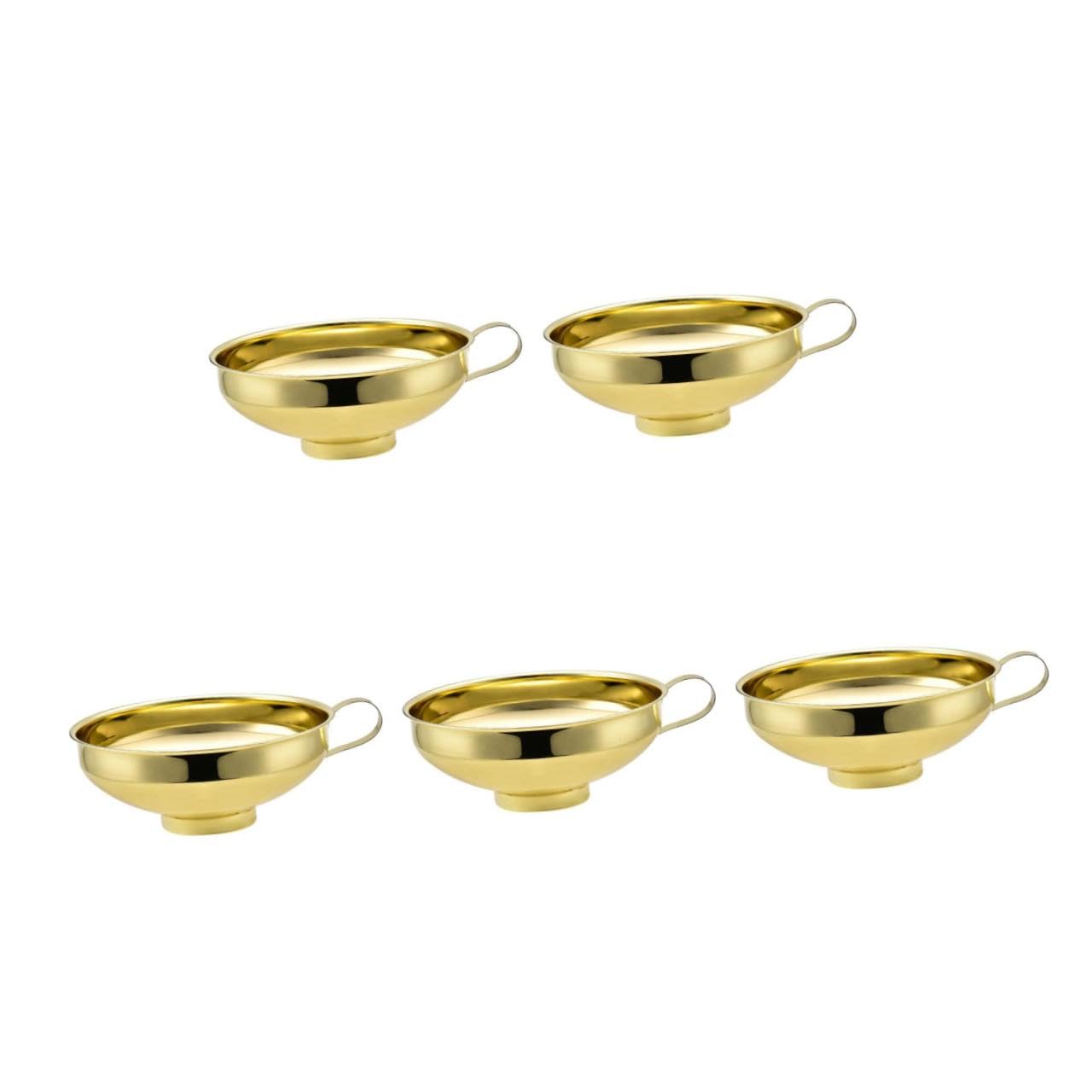 Zerodeko 5piezas Embudo De Acero Inoxidable De Boca Ancha Herramienta Multiusos Para Transferir Líquidos y Sólidos Resistente y Fácil De Limpiar Para Vino Jugo Cocina y Hogar