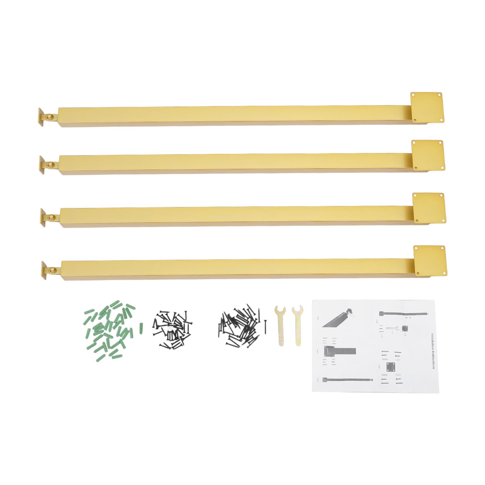 Barandilla para escaleras, 4 unidades, 100 cm, ajustable hasta 43° (dorado)