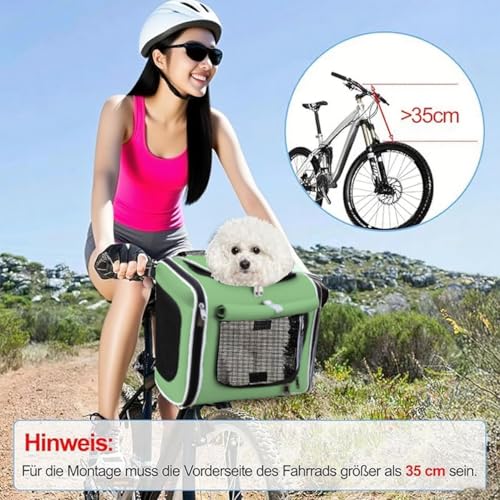 Hundekorb Fahrrad Vorne,Erweiterbarer Faltbarer Hund Bike Korb,Haustier Fahrradkorb Mit 4-Offenen Türen 4-Mesh-Fenster,Hundefahrradkorb Vorderkorb Tiere bis 10 kg,Für Kleine Hundekatzen Welpen Pet