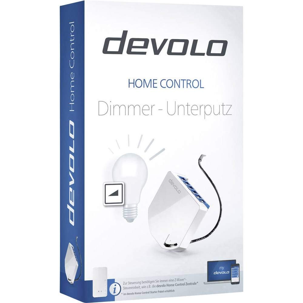 devolo Smart Home, Home Control Dimmer Unterputz, Z-Wave Dimmer Schalter, Lichtschalter Unterputz, Hausautomation, Haussteuerung per App, weiß
