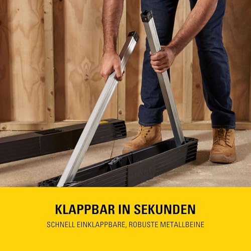 Stanley klappbares Unterstellbock Paar aus Metall 1-97-475 / Mit Kunststoffauflage & rutschfesten Gummifüßen / bis 340 kg Tragkraft / 101,7 x 12,5 x 75,8 cm - 4