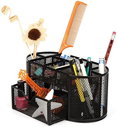Pen Holder For Desk 6 Pieces Mesh Organizer Set 3 Compartments Pens