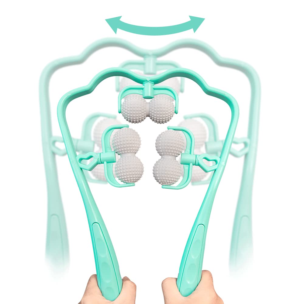6Bolas Terapia De Presión De Plástico Terapia Massage Alivia El Masajeador del Cuello del Rodillo De Mano para El Punto De Gatillo del Hombro del Cuello