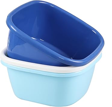 Wekioger 3-Pack 16 كوارت مربع ديشبان، حوض غسيل بلاستيكي حوض