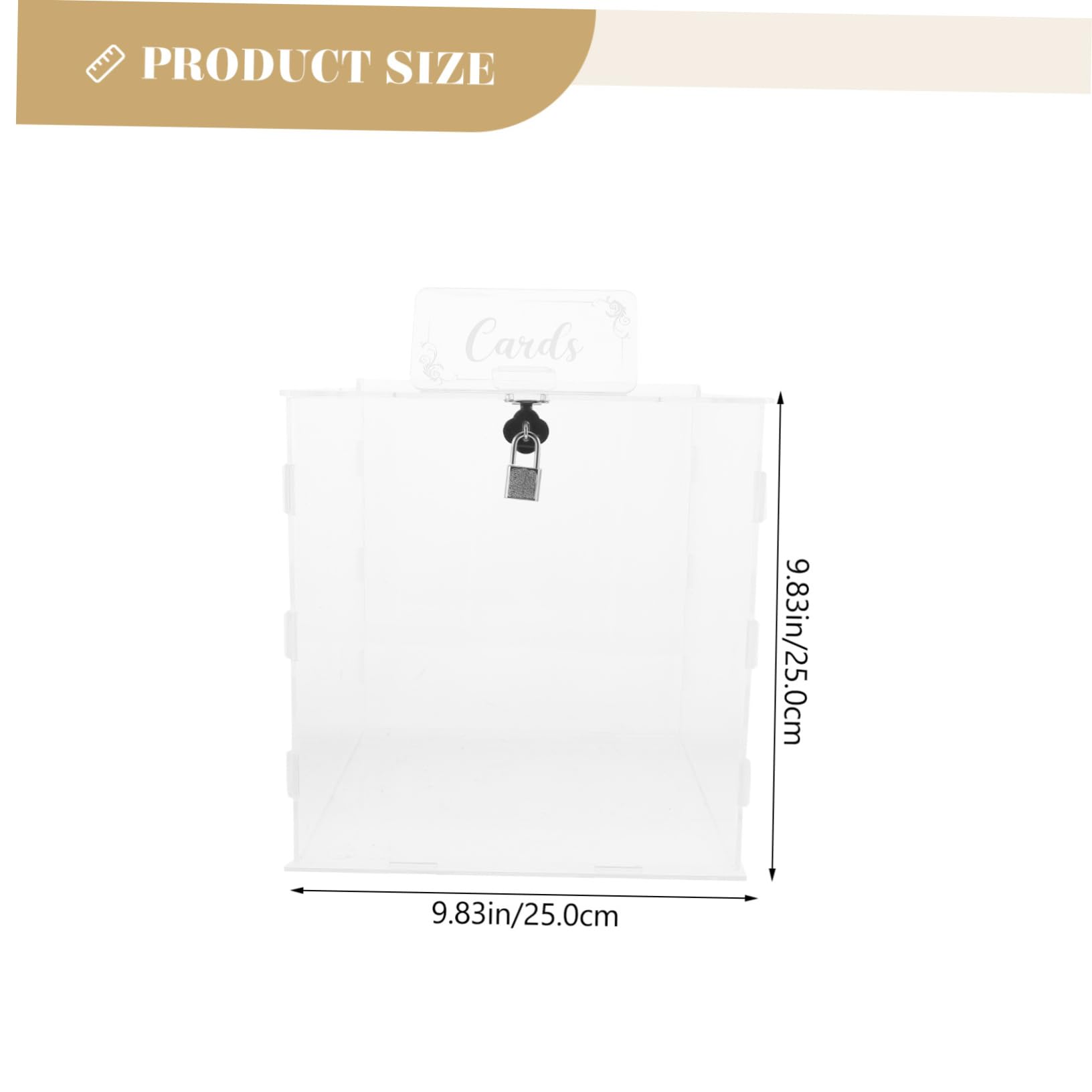DOITOOL Wedding Card Boxes Lock Acrylic Card Box for Party Graduation Birthday Receptions