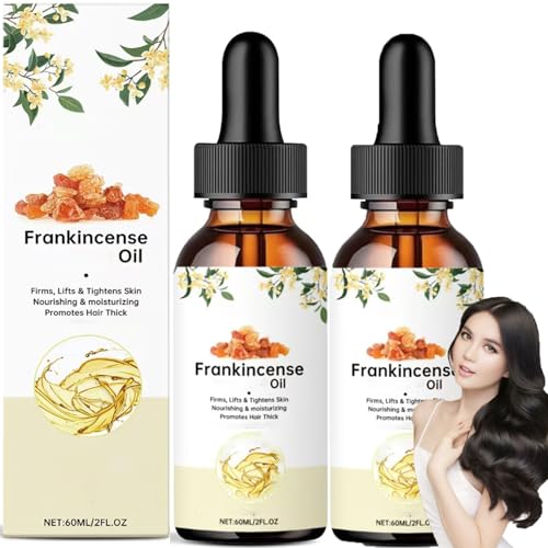 Aceite de incienso para la piel, aceite de incienso natural, aceites faciales para mujeres, antienvejecimiento, para autocuidado, piel, cara, cabello, masaje y relajación. (2 unidades)