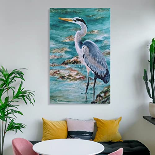 Posters Great Blue Heron Animal Poster Room Aesthetics Watercolor Art Wall Art Canvas Wall Art Prints For Wall Decor Room Decor Bedroom Decor Gifts 20X30Inch(50X75Cm) Unframe-Style #TOP5