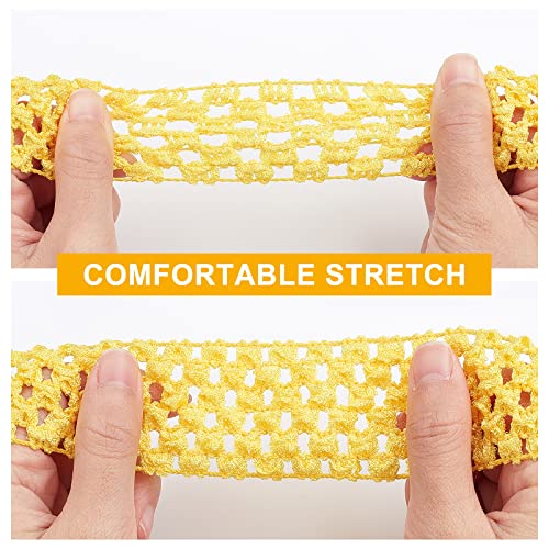 GORGECRAFT 5.5 Yards 1.6" Wide Elastic Crochet Headband Ribbon Polyester Crochet Stretch Trim Fabric for Hair Accessories Tube Top Hair Band Making - Image 3