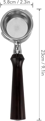 Miniatura 5 de TOPINCN Portafiltro sin fondo de acero inoxidable con diseño de doble oreja, mejora el sabor y la textura del café (F sándalo)