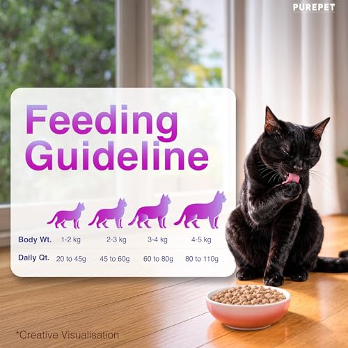 Image of Purepet Adult Dry Cat Food 1kg Pack | Real Chicken Flavour | Prevents Hairballs | Supports Cardiac Function | Promotes Skin Wellness | Enriched with Taurine