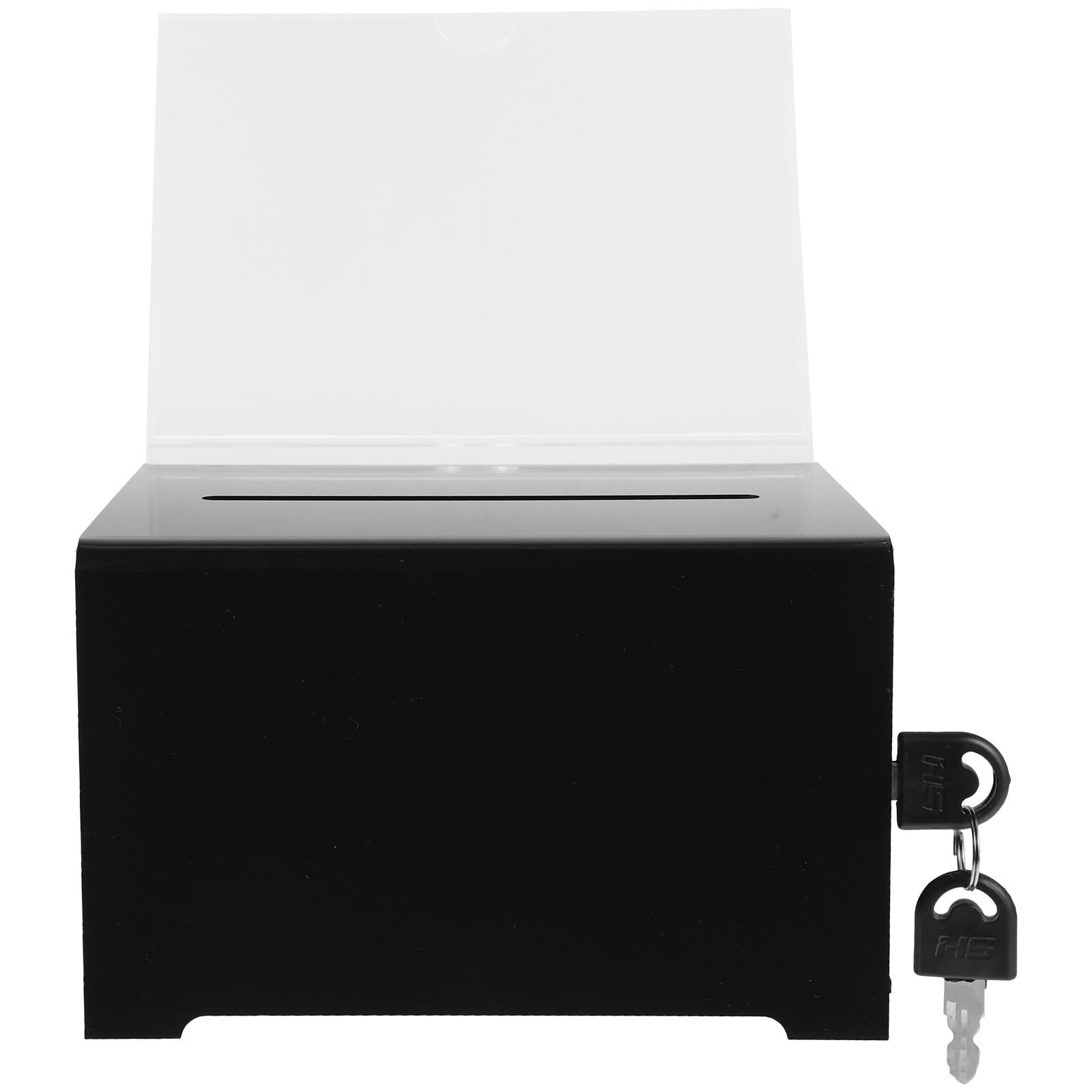 Urne de Vote en Acrylique Noire Sécurisée avec Serrure Robuste pour Bureau