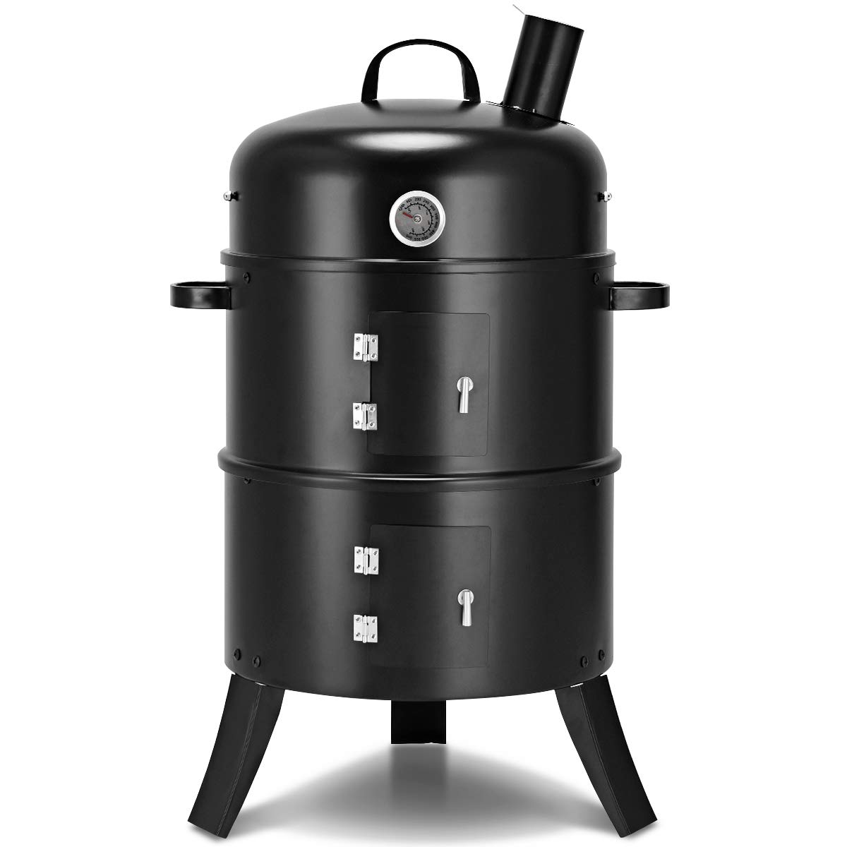 Buy COSTWAY Charcoal Grill 3 in 1 Design Black Round BBQ Roaster