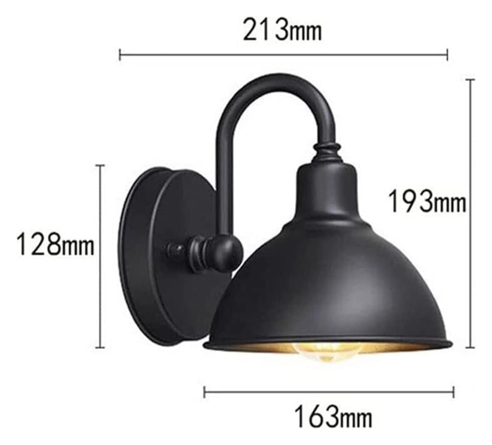Lámpara de Pared Exterior Impermeable, Color Negro, Casquillo E27, de Hierro, para Patio, Villa, jardín, iluminación de Pasillo, balcón.