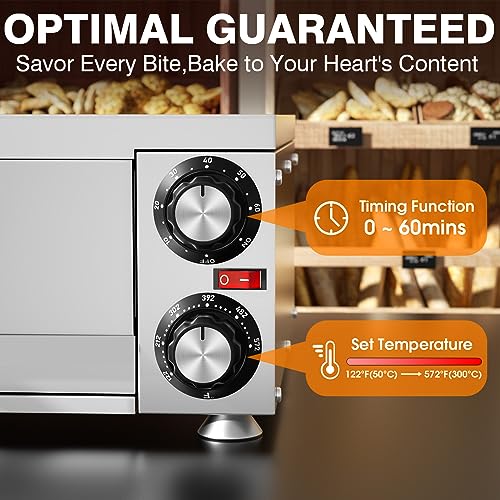 Image of PYY Pizza Oven Indoor Electric Countertop Commercial Pizza maker with Crumb Tray Stainless Steel Pizza Cooker Machine for Home