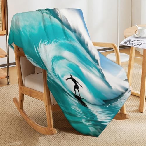 Manta de forro polar de surf mullida para noches de sofá y cama 5