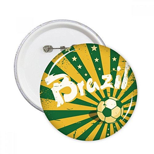 Badge bouton Brésil culture illustration jaune vert de vêtement 5pcs XXL