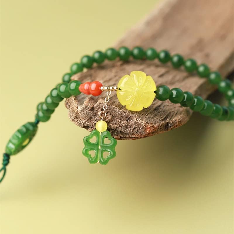 WADA Jasper Beeswax Agate Short Phone Chain Wrist Cord Chinese Classical Style Phone Chain