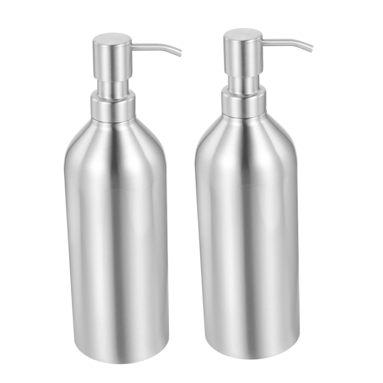 Cabilock Dispensador de Jabón Recargable Diseño Recto y Hombro Curvo de Acero Inoxidable 700ml 2piezas Fácil de Presionar para Baño y Hotel