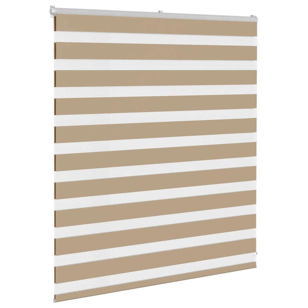 Store Jour Nuit Zébré Marron Sable 130x100 cm, Store Enrouleur Double Tissu Polyester Tamisant et Occultant pour Fenêtre, Montage avec ou sans Perçage, Salon Chambre et Bureau