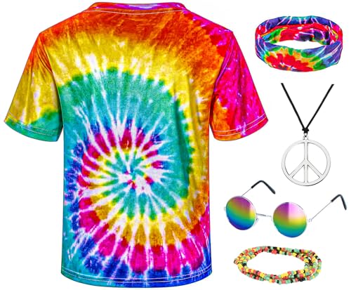 Disfraz Hippie Infantil 60s 70s 5 Piezas para Niños miniatura 4
