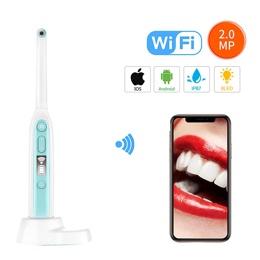 Endoscopio senza fili, endoscopio intraorale con 8 luci a led WiFi wireless telecamera dentale ispezione per dentista orale in tempo reale video strumenti dentali