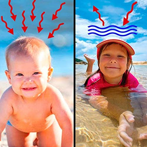 Boné Chapéu Infantil bebê Proteção Solar UV 50+ Praia Piscina Menino Menina (Rosa, P (6 Meses-2 Anos