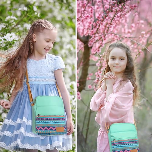 Leaper Girls Crossbody Purses for Kids 2 PCS Cross Body Bag Women Messenger Bag Girls Canvas Bag Cross Body Purse Set3