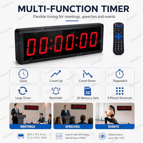 Reloj de Pared Digital Doble Cara 1.5in con Trípode miniatura 3