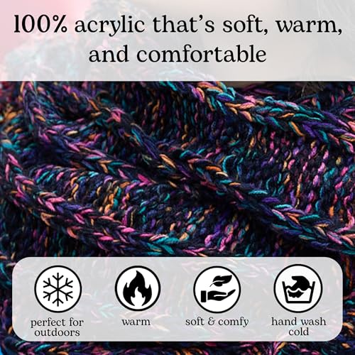 Funky Junque Cozy Ribbed Cable Knit Infinity Scarf Wrap - Mother's Day Gift - for Women3