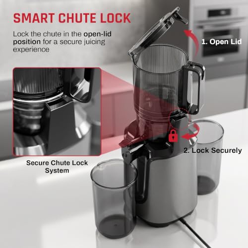 Image of Domestica Dripdrop Cold Press Juicer for Home | Slow Juicer for Fruits, Veggies & Nut Milk with BLDC Motor | High Juice Yield, Low Noise Operation | 108mm Large Chute, Easy Assesmbly & Cleaning(Black)