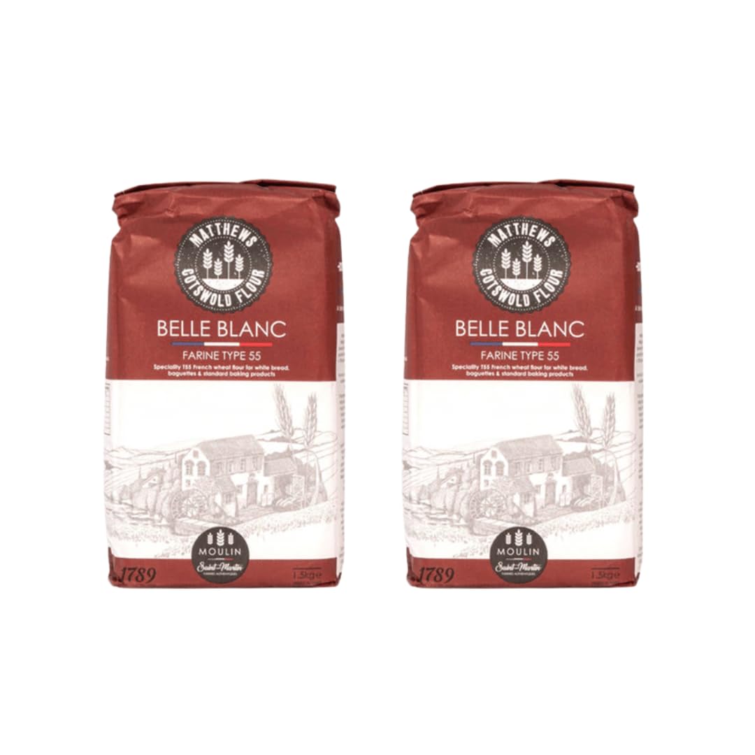 Matthews Cotswold Belle Blanc French T55 Flour 2X1.5Kg -100% French wheat for an authentic product (NP)