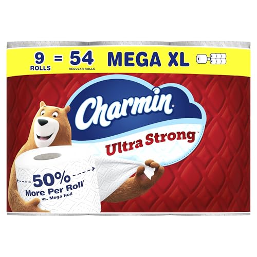 Image of Charmin Toilet Paper Ultra Strong, 9 Mega XL Rolls = 54 Regular Rolls, 2-ply Bath Tissue